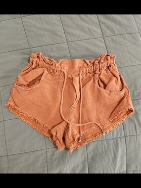 YFB Paperbag Drawstring Shorts in Rust Orange